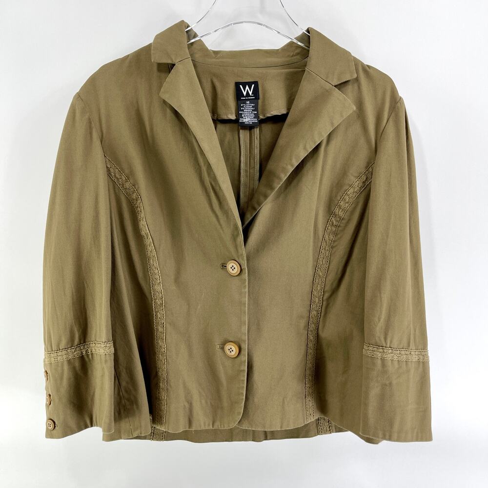 00s WORK TO WEEKEND Vintage Brown Cotton Stretch Blazer Jacket - Picture 6 of 6
